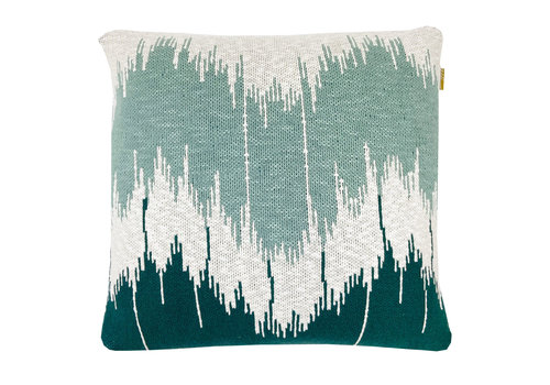 Wave knitted cushion green (NEW)