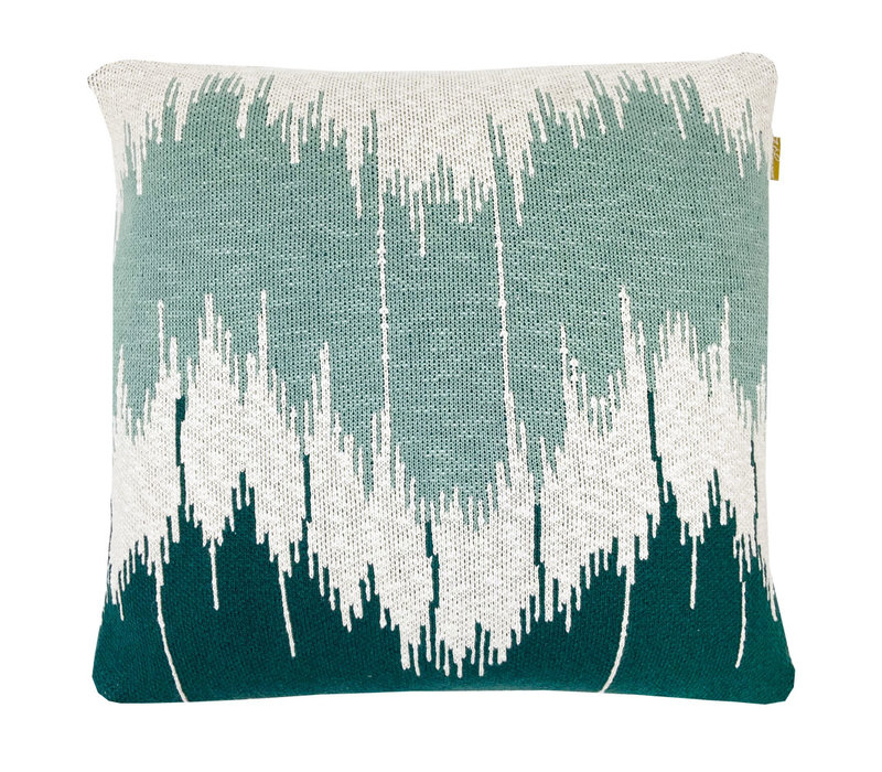 Wave knitted cushion green (NEW)