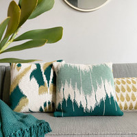 Wave knitted cushion green (NEW)