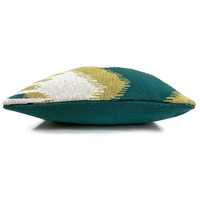 Ikat knitted cushion green (NEW)