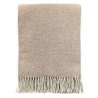 Beige structure recycled wool throw (NEW)