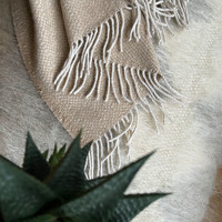 Beige structure recycled wool throw (NEW)