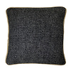 Raven black structure recycled wool square cushion (NEW)