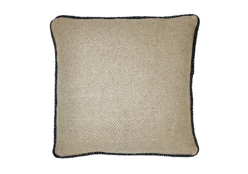 Beige structure recycled wool square cushion (NEW)