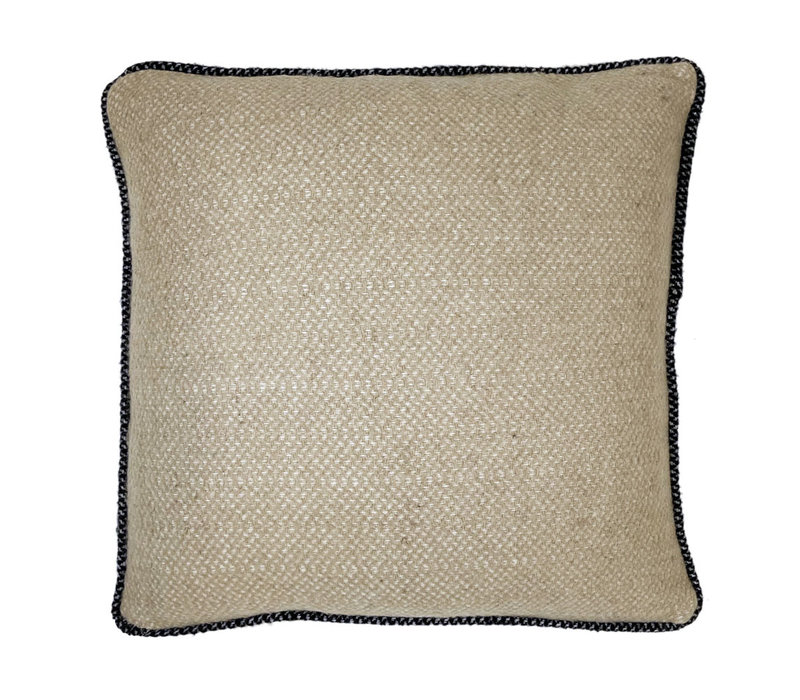 Beige structure recycled wool square cushion (NEW)