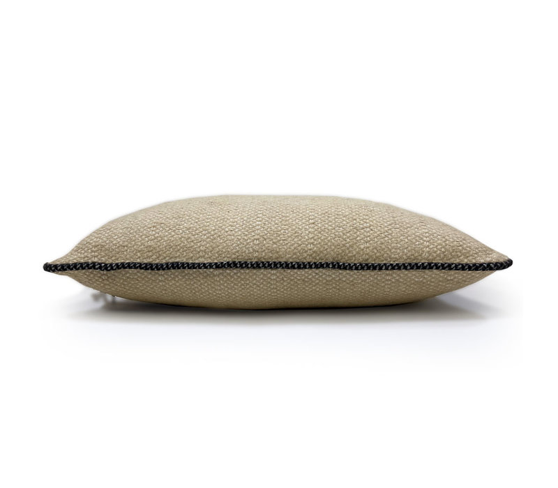 Beige structure recycled wool square cushion (NEW)