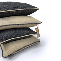 Beige structure recycled wool square cushion (NEW)