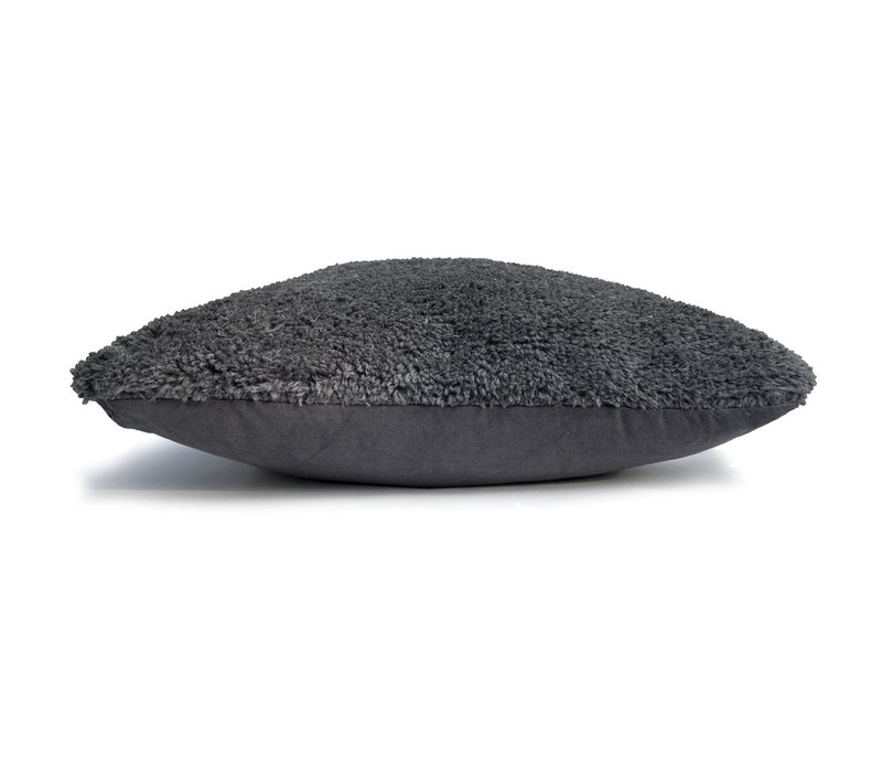 Tufted solid cushion cozy grey