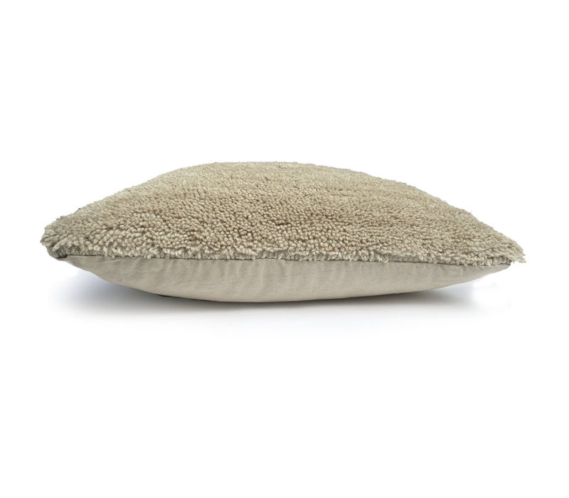 Tufted solid cushion cocoon beige