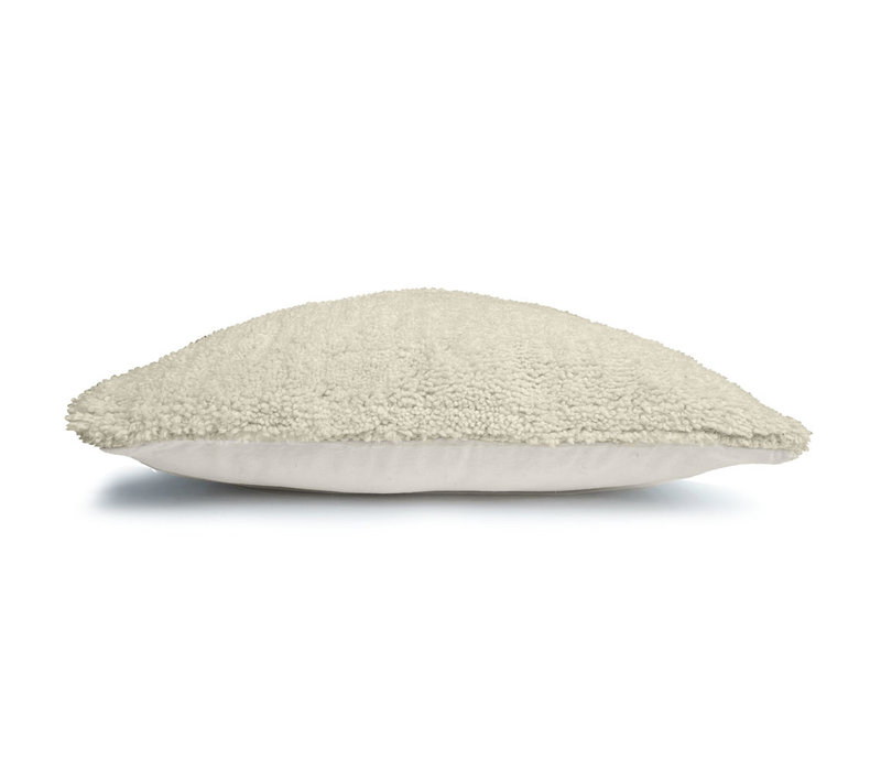 Tufted solid cushion ivory white
