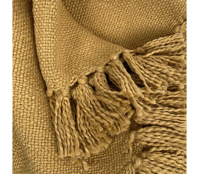 Jasper yellow 100% cotton throw