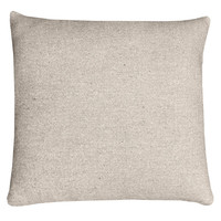 Camel beige faced wool square cushion
