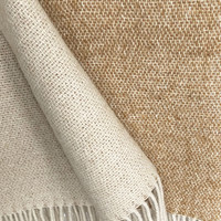 Camel beige double face wool throw