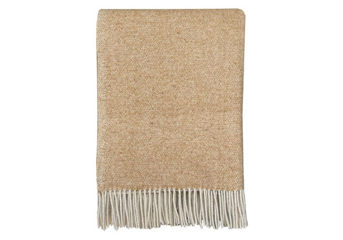 Camel beige double face wool throw