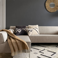 Camel beige double face wool throw