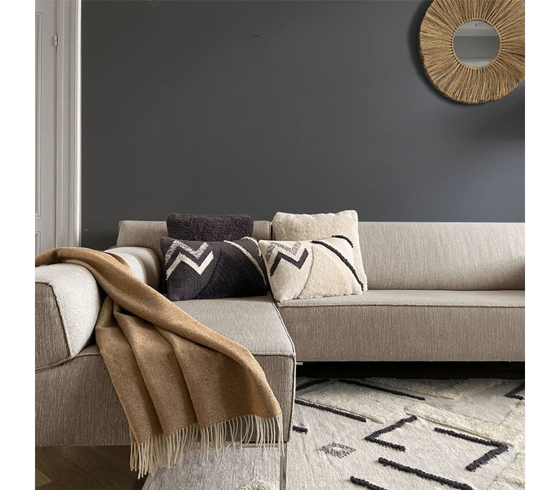 Camel beige double face wool throw