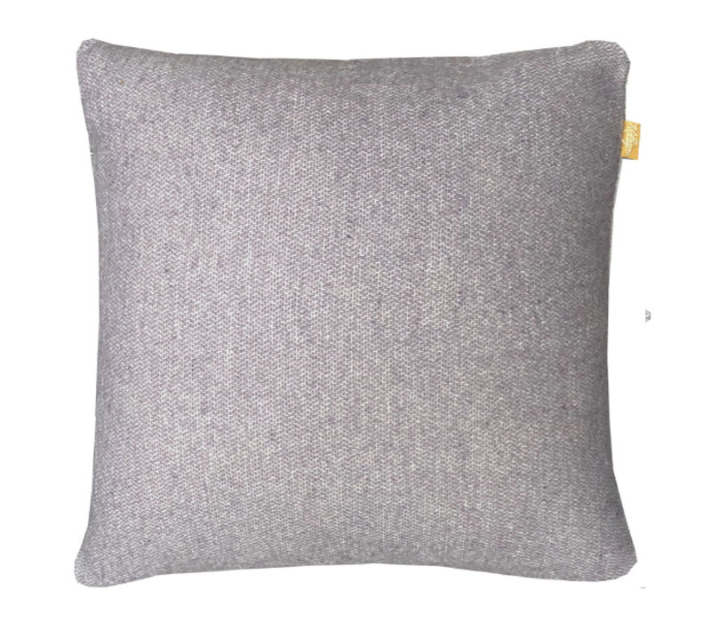 Magic violet double faced wool square cushion