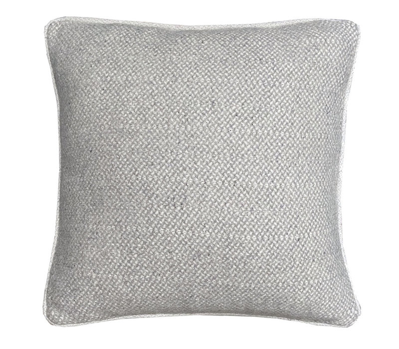 Natural grey structure recycled wool square cushion