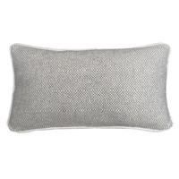 Natural grey structure recycled wool rectangle cushion