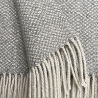 Natural grey structure recycled wool throw