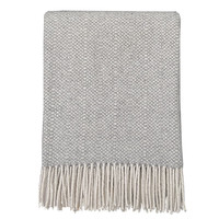 Natural grey structure recycled wool throw