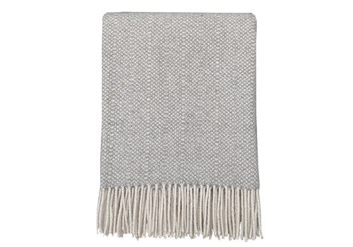 Natural grey structure recycled wool throw