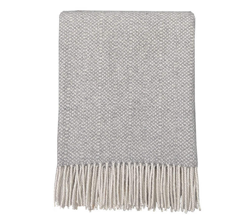 Natural grey structure recycled wool throw
