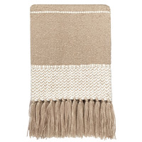 Berber oat beige throw