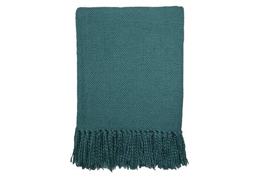 Pine green 100% cotton throw