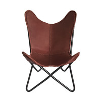 Leather butterfly chair vintage brown