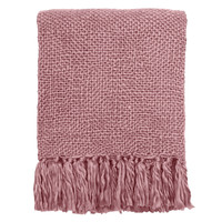 Misty pink solid throw