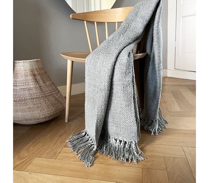 Silver grey solid throw (NEW)