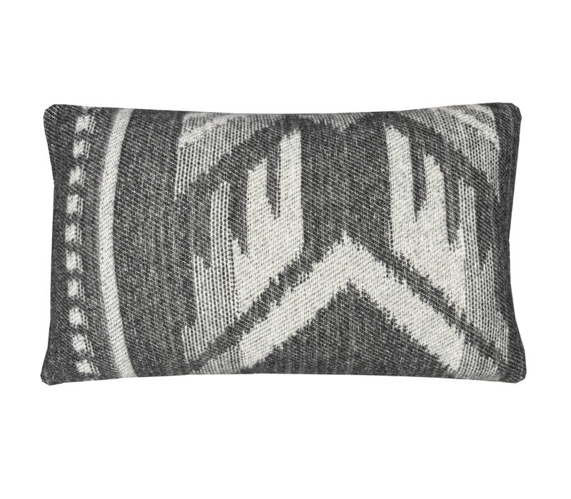 Mochica wool cushion black ornament rectangle