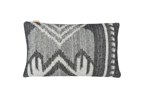 Mochica wool cushion black ornament rectangle new