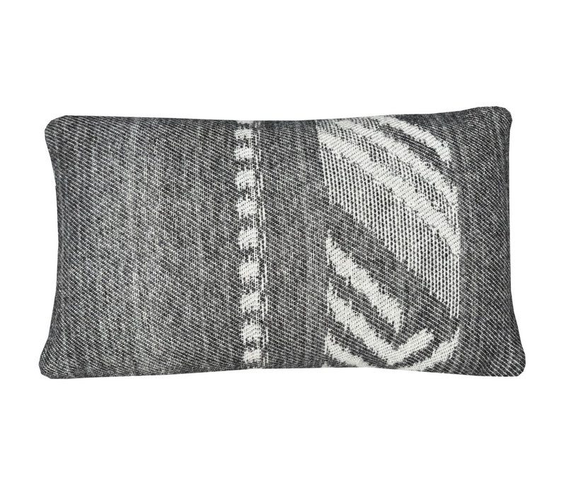 Mochica wool cushion black decostripe rectangle