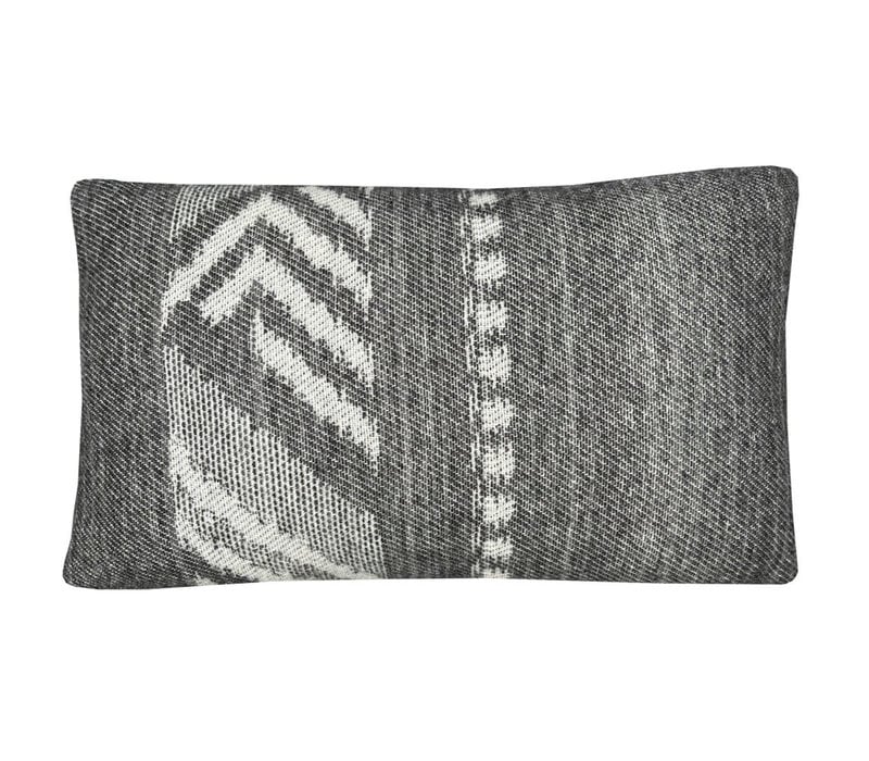 Mochica wool cushion black decostripe rectangle