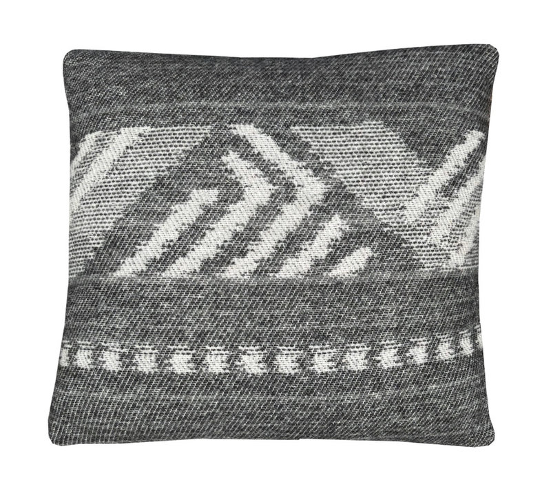 Mochica wool cushion black ornament square