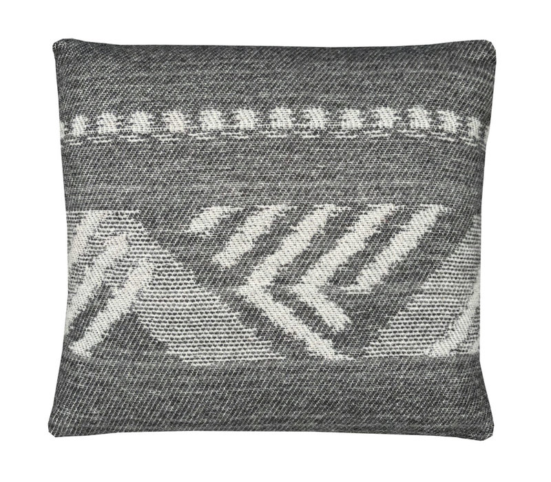 Mochica wool cushion black decostripe square