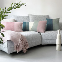 Festivity wool cushion pastel pink square