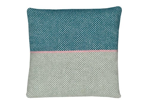 Festivity wool cushion pastel green square new