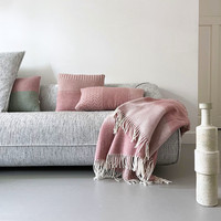 Uptown wool cushion pink rectangle