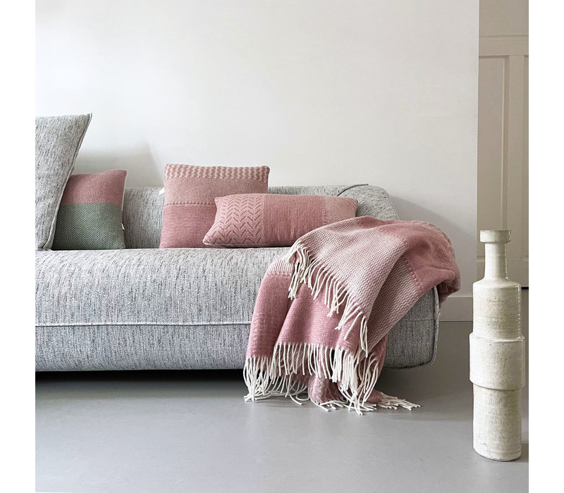 Uptown wool cushion pink rectangle