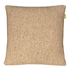 Camel beige faced wool square cushion