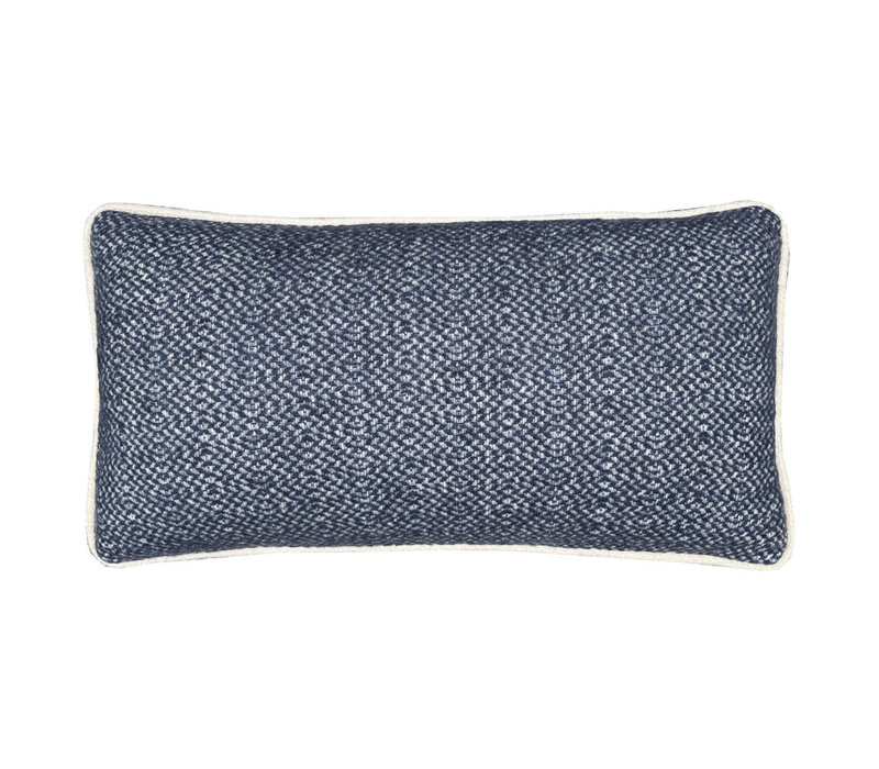 Space blue structure recycled wool rectangle cushion