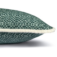 Pine green structure recycled wool rectangle cushion