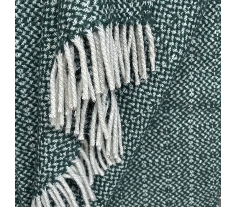 Pine green structure recycled wool throw