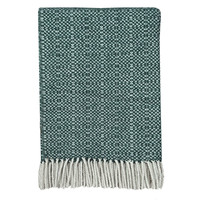 Pine green structure recycled wool throw