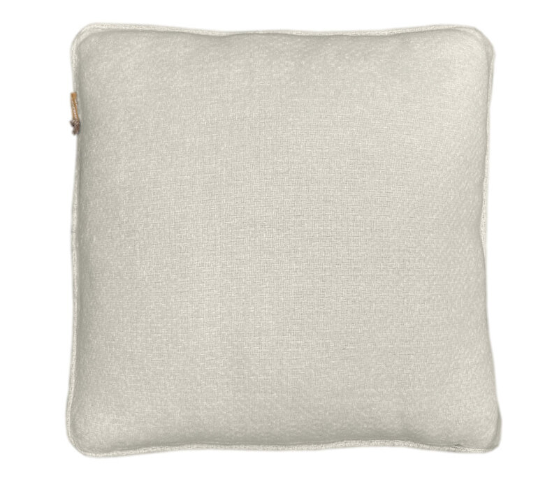 Abbey white structure recycled wool square cushion