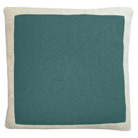 Solid knitted poster cushion pine green