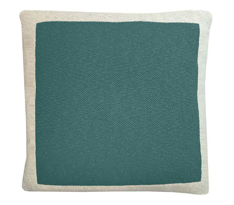 Solid knitted poster cushion pine green